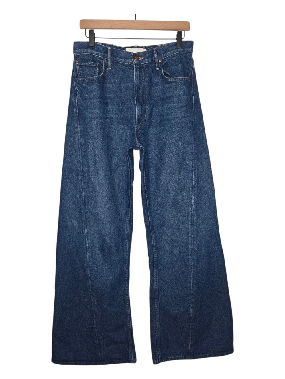 MOTHER Snacks Womens Yes Chef Wash The Lemon Twist Sneak Wide Leg Denim Jeans 28 - Picture 2 of 15
